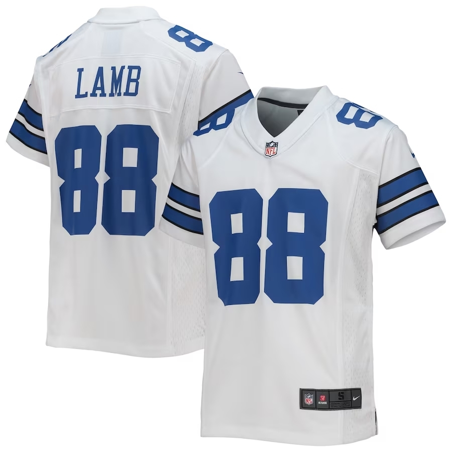 Dallas Cowboys CeeDee Lamb #88 Nike Kids White Jersey