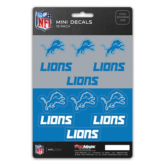 Detroit Lions Mini Decals 12pk Set