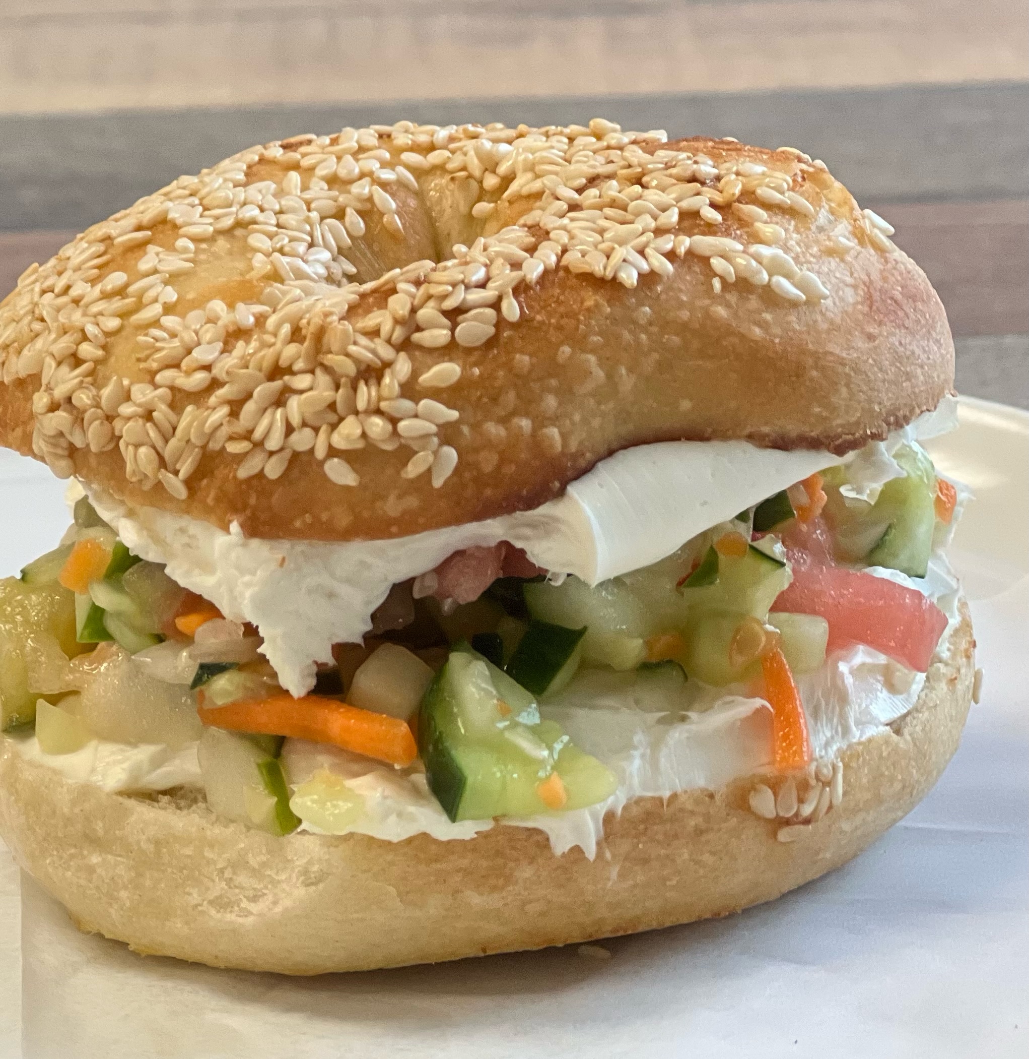 Cucumber Salad Bagel Special