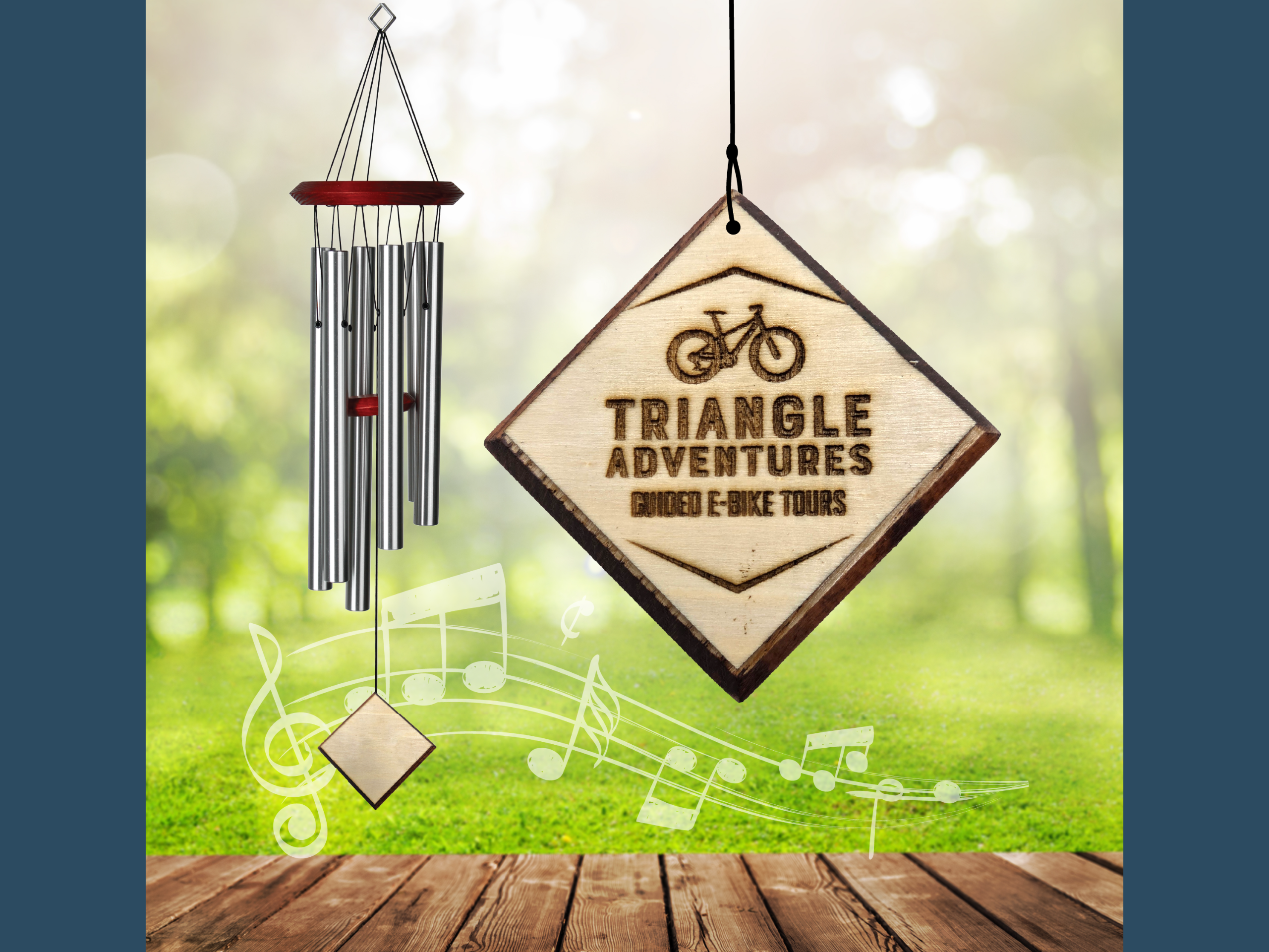 Custom Business Ad Chimes - Promote your business on a chime personalized wind chime
