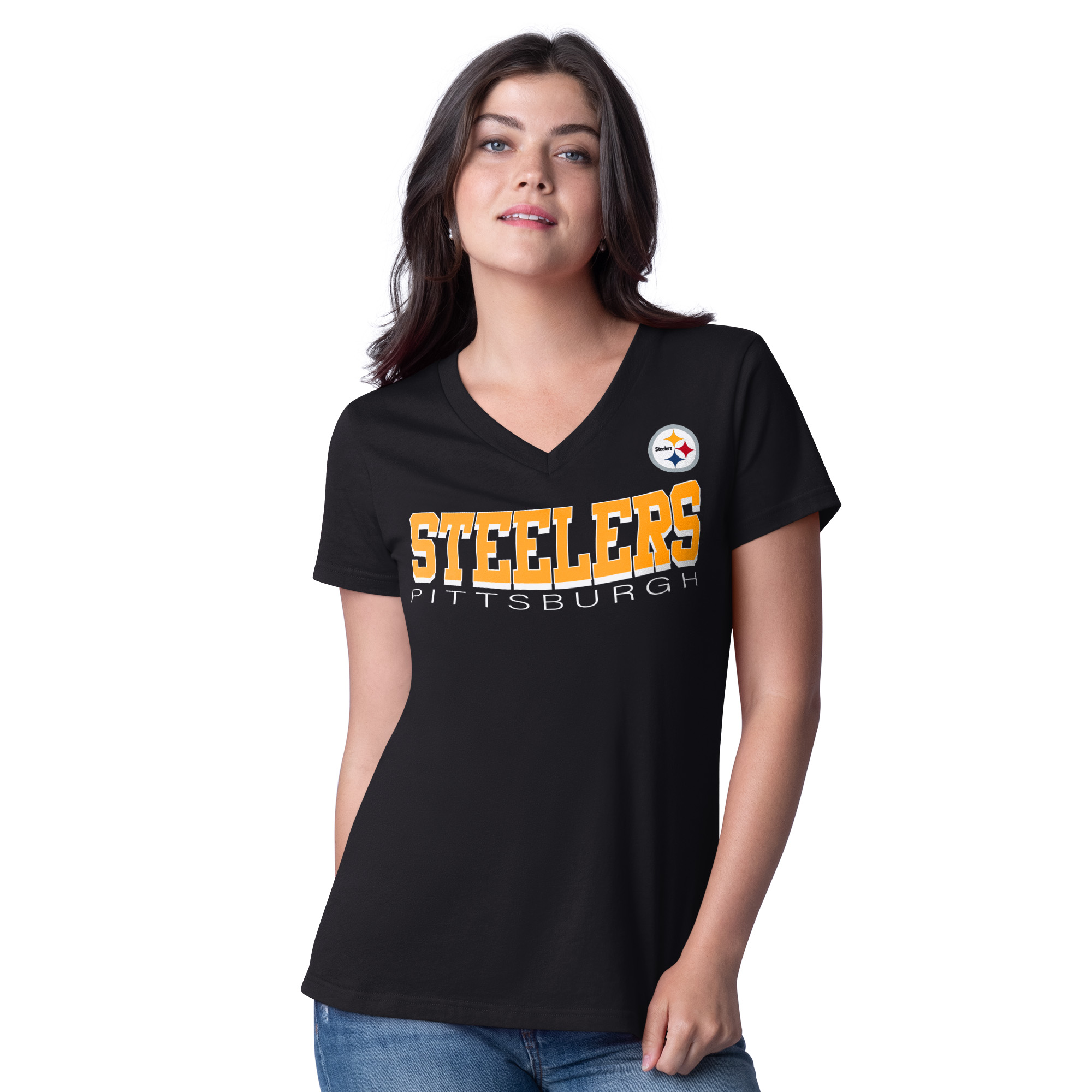 Pittsburgh Steelers Ladies Black Downtown g-III Shirt