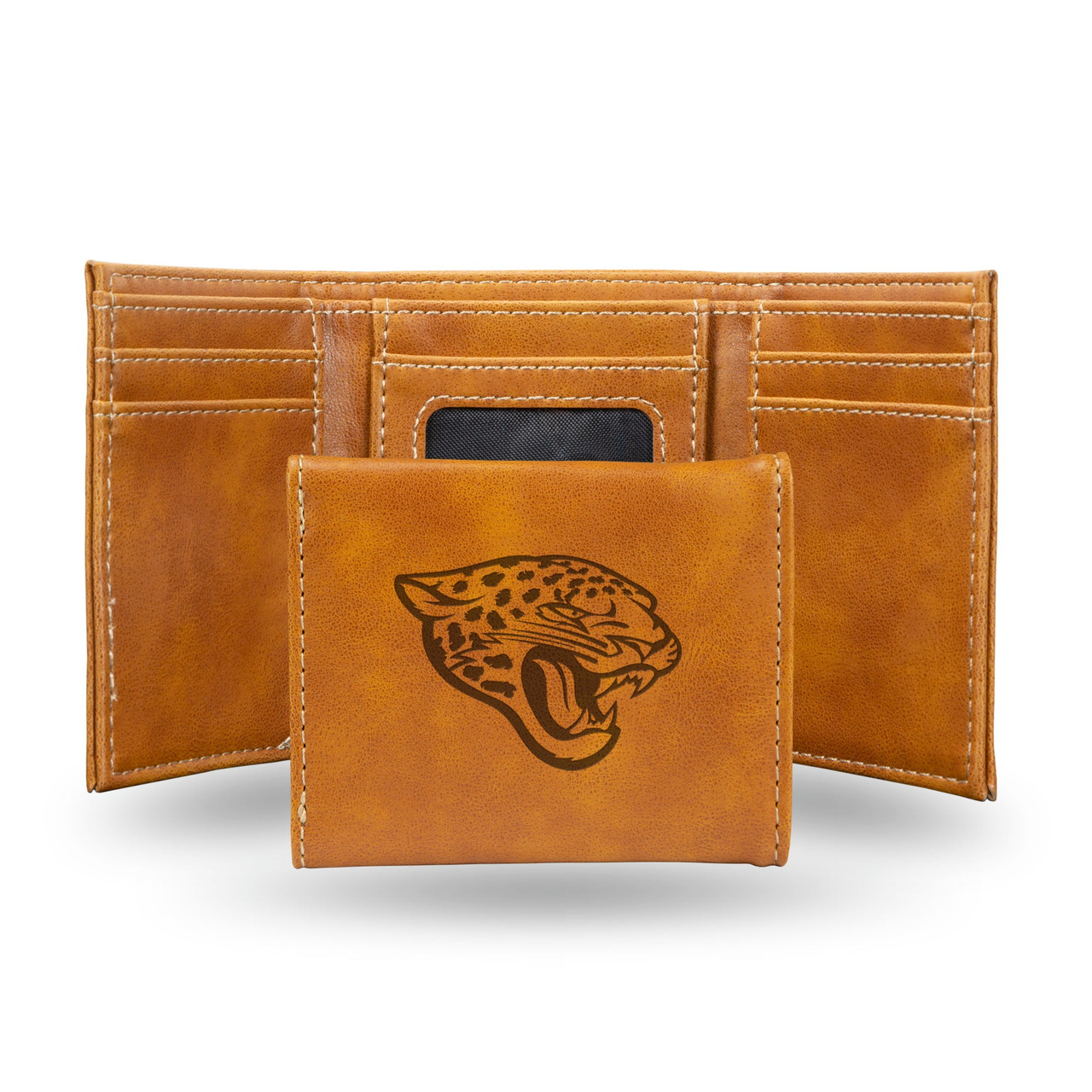 Jacksonville Jaguars Laser Engraved Trifold Leather Wallet
