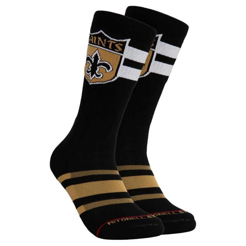 New Orleans Saints Retro Mitchell and Ness Lateral Socks