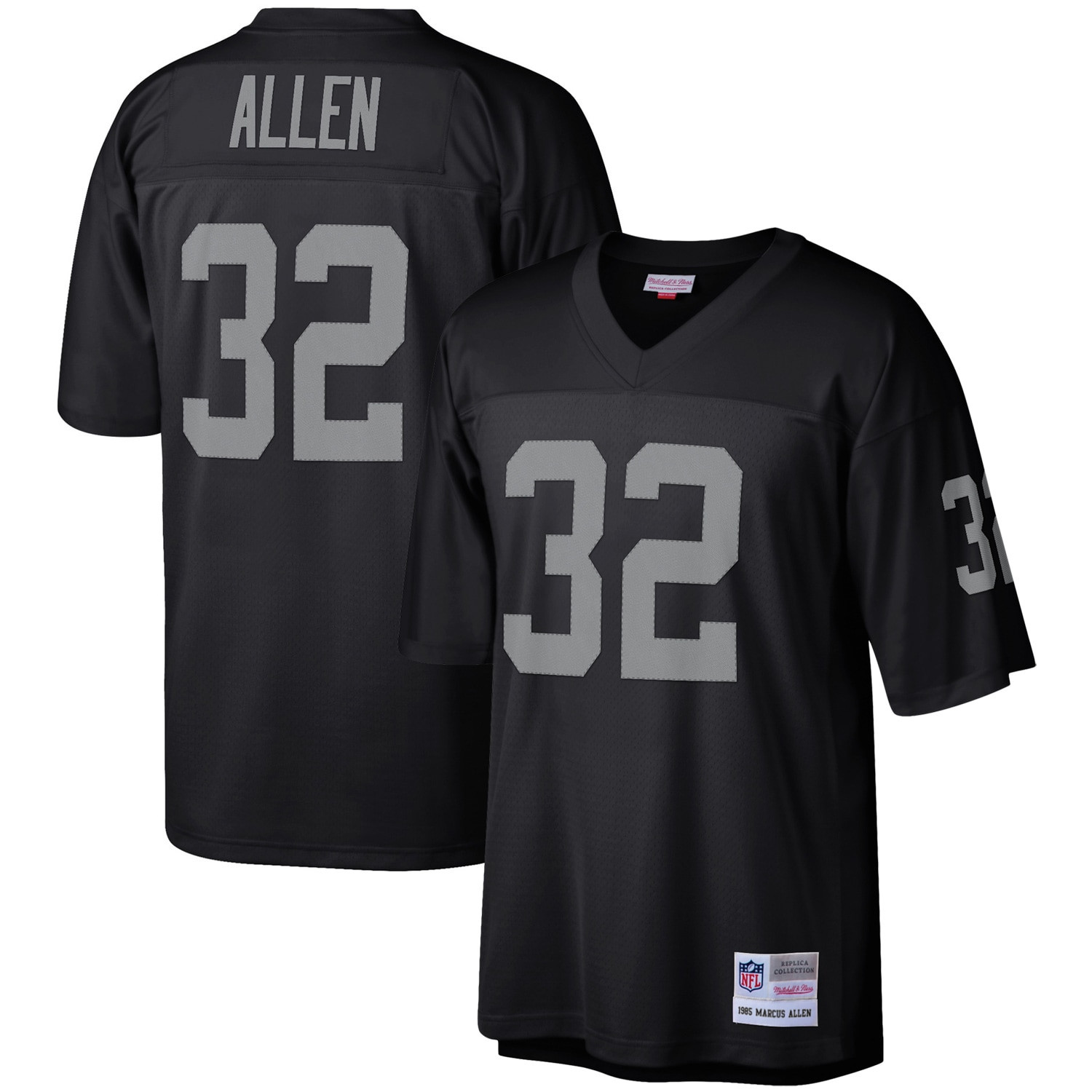 Los Angeles Raiders 1985 Marcus Allen #32 Black Mitchell and Ness Jersey