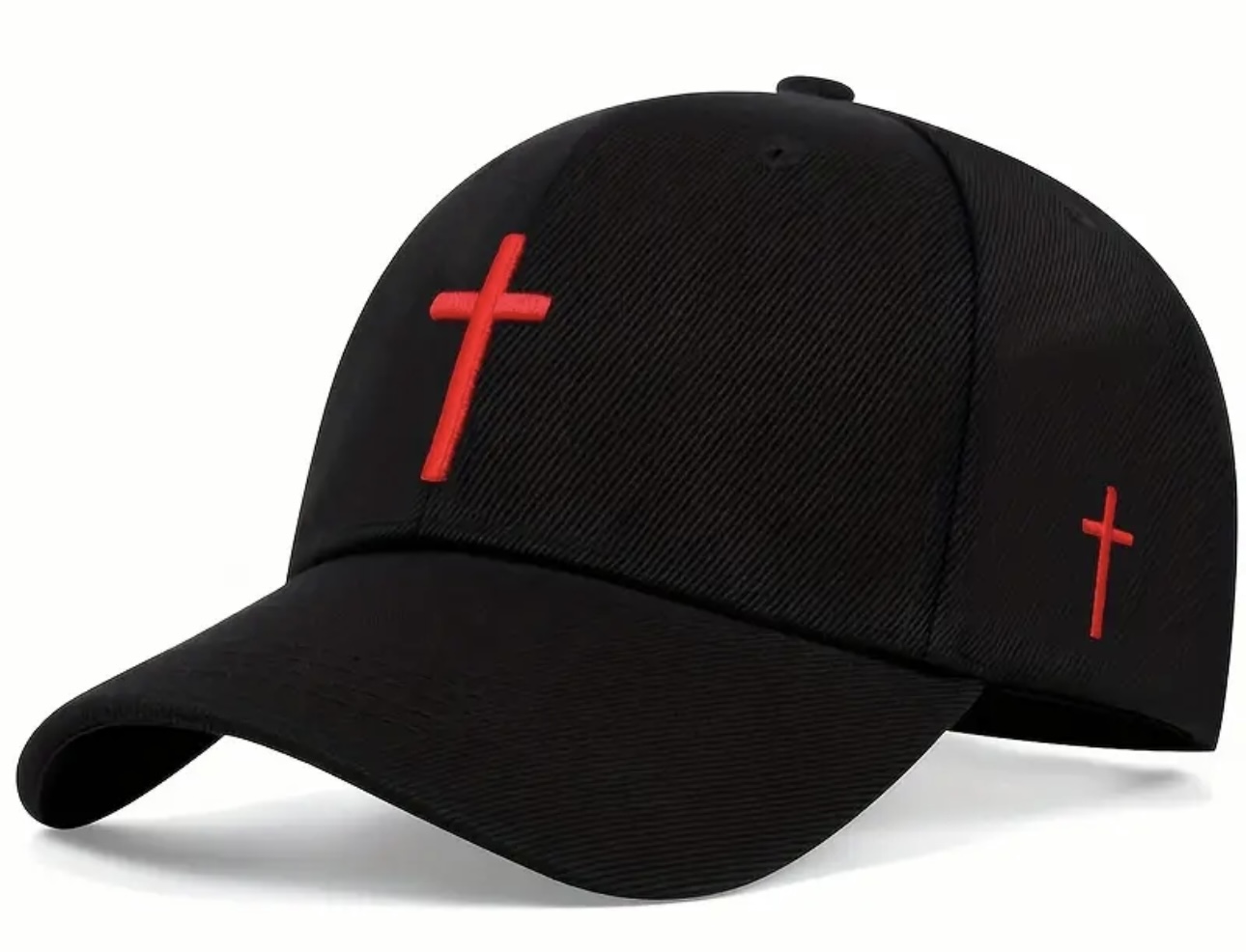 Hat with embroidered cross