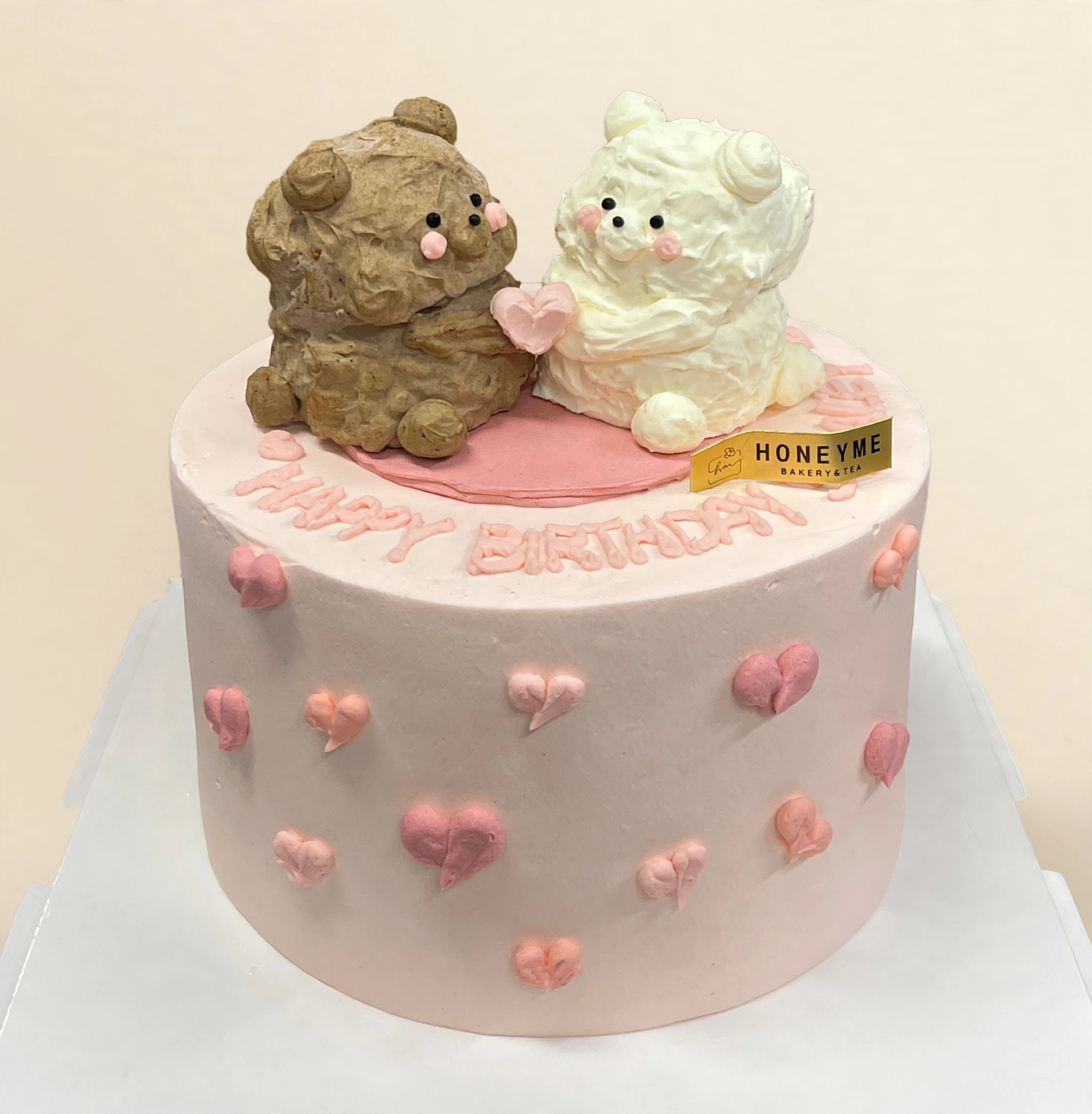 Pink Bear Hug Cake — HoneyMe Bakery, Bellevue
