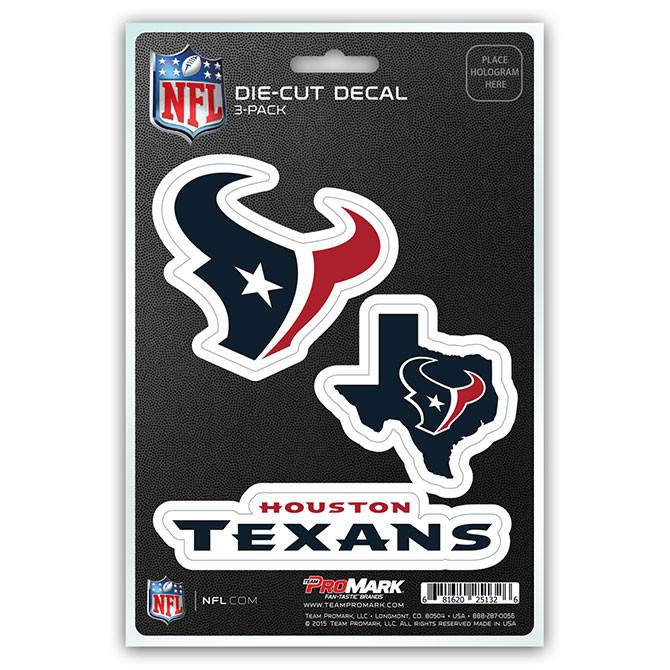 Houston Texans Die Cut Team Decals 3pk