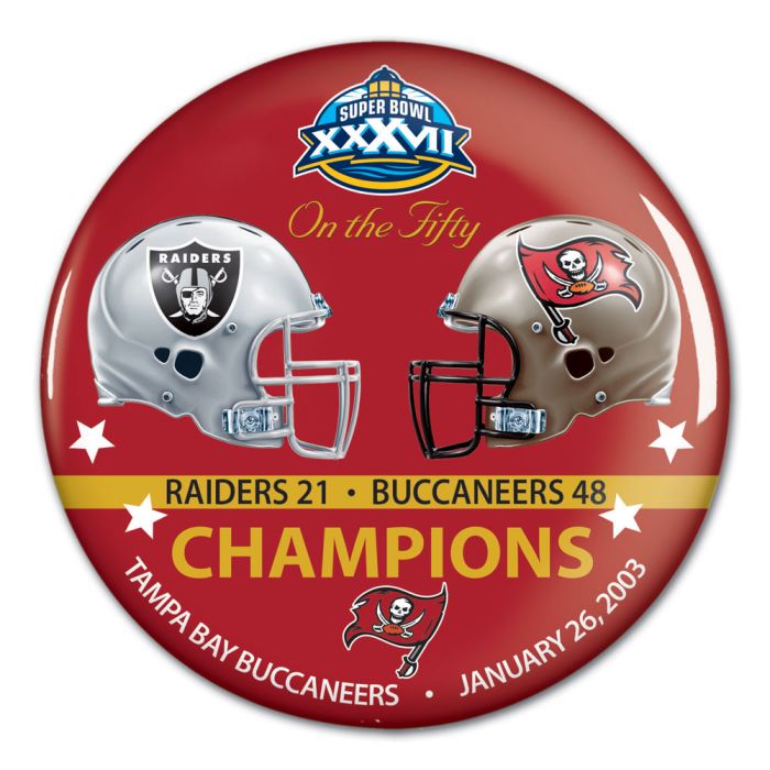 Tampa Bay Buccaneers Super Bowl XXXVII Champions Button