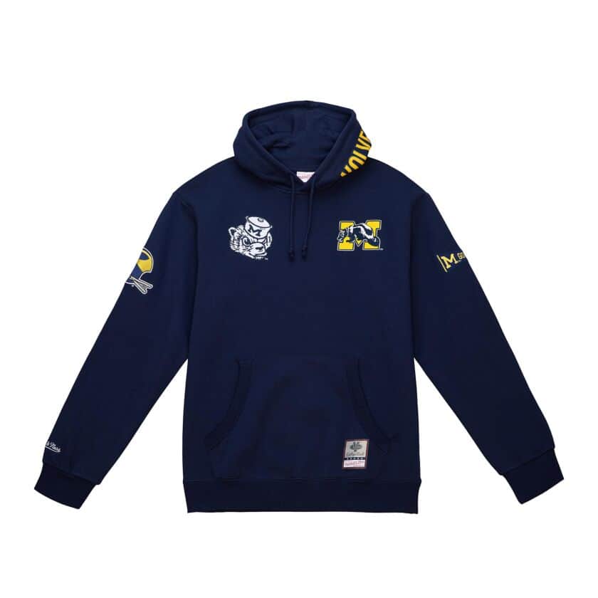 Michigan Wolverines City Collection Mitchell and Ness Hooded Sweatshirt