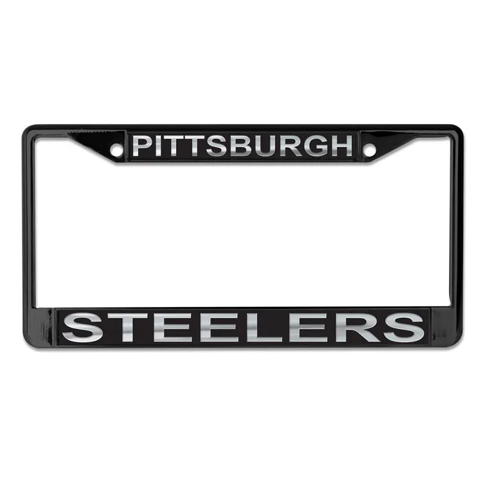 Pittsburgh Steelers Black/Silver Laser Chrome License Plate Frame