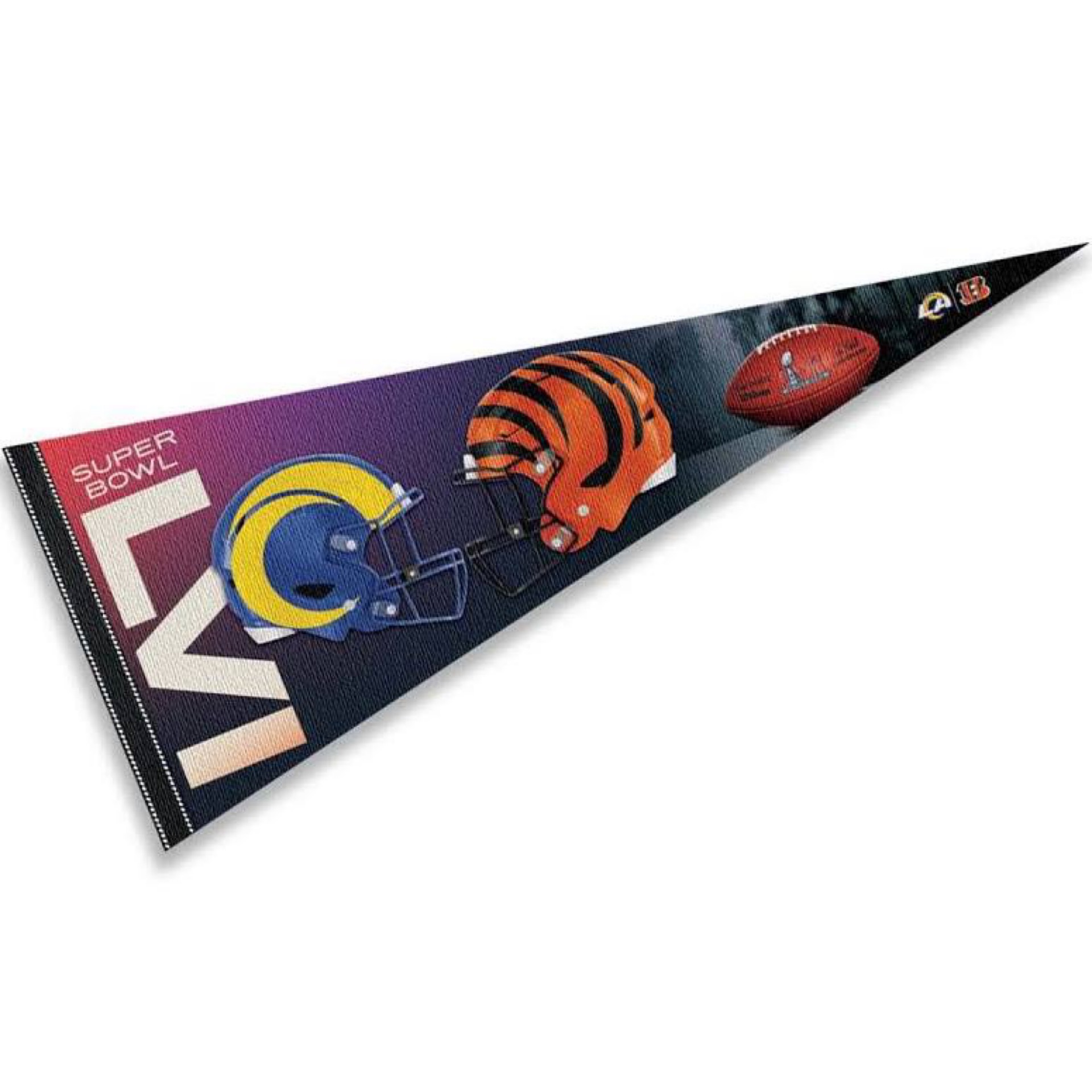 Los Angeles Rams Vs Cincinnati Bengals LVI Dueling Premium Pennant 12x30"