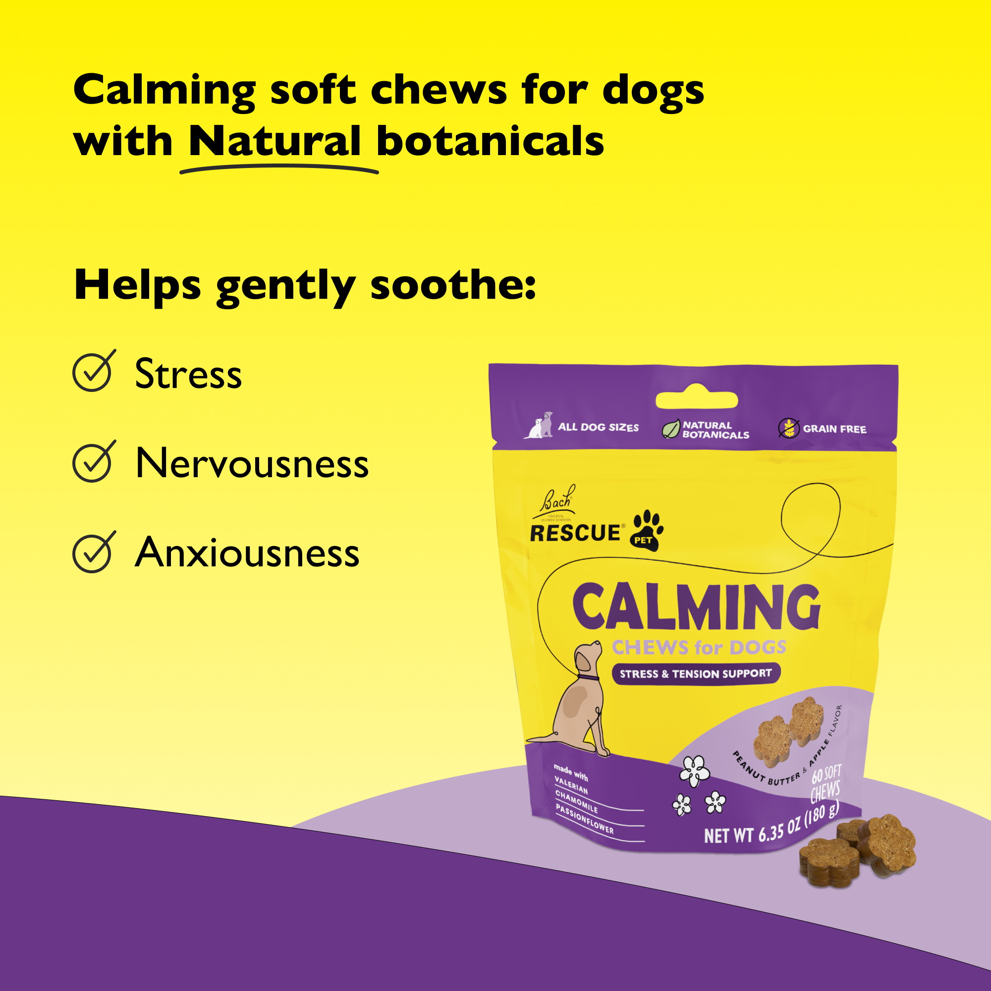 RESCUE Pet Calming Chews for Dog 60 count