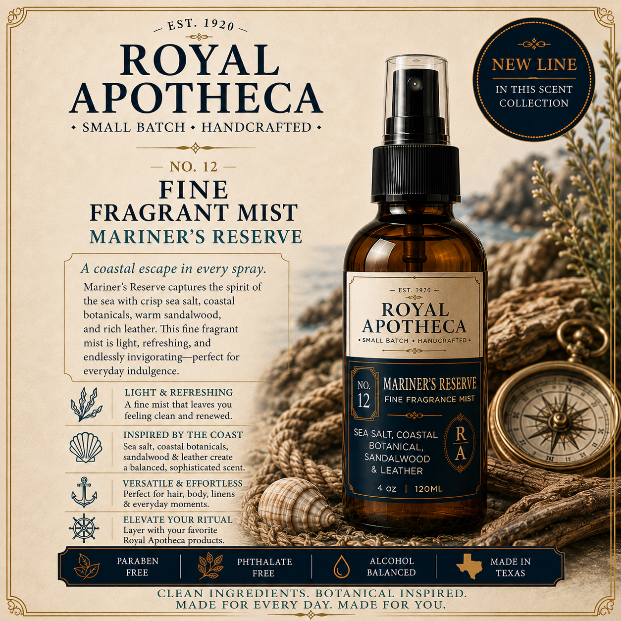 Mariner's Reserve - No.12 - Fine Fragrant Mist - 4oz