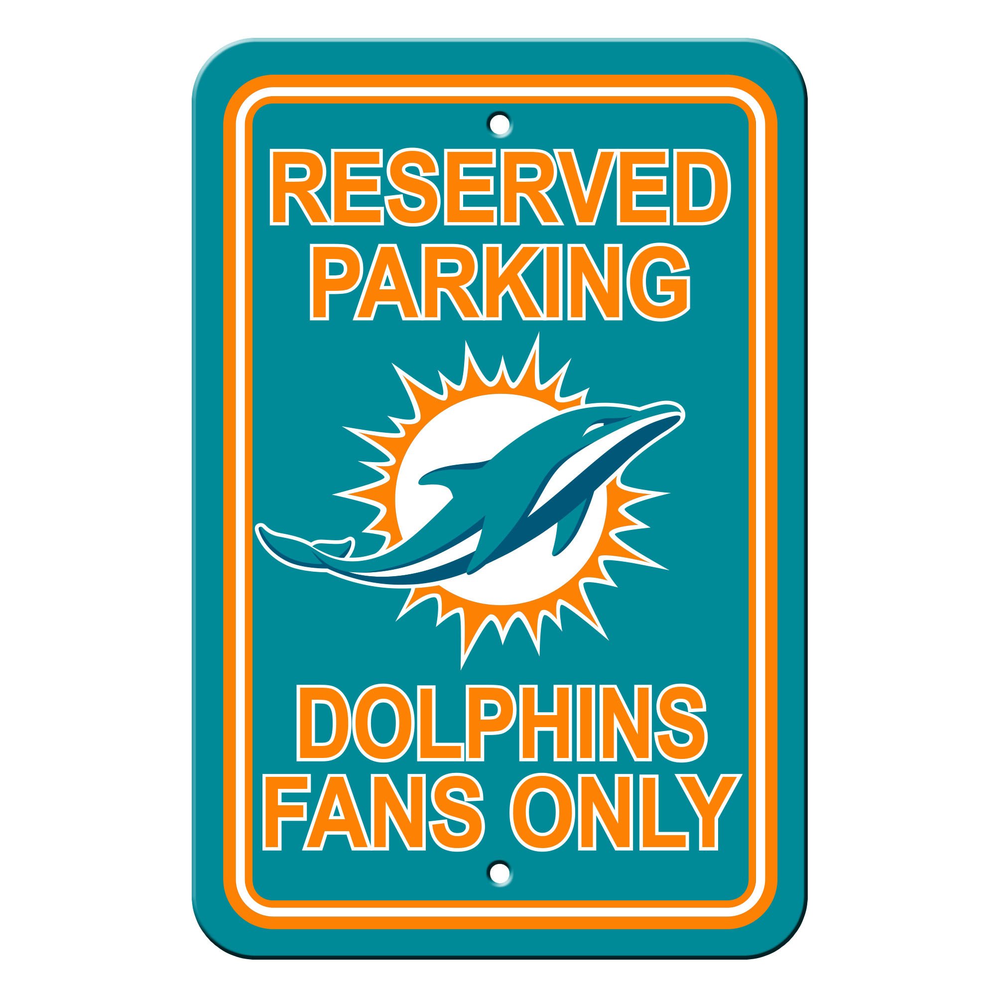 Miami Dolphins Sign Reserved Parking Sign 12x18"