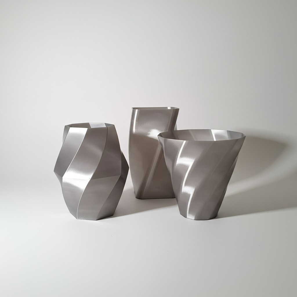 Swirled Vase Trio