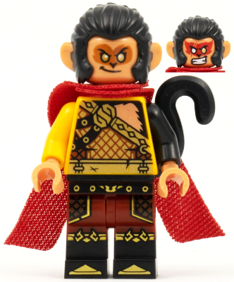 mk029 Evil Macaque - Gold and Dark Red Amor, Red Cape