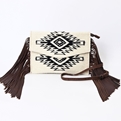 AD Leather Hide Sling Purse Fringe