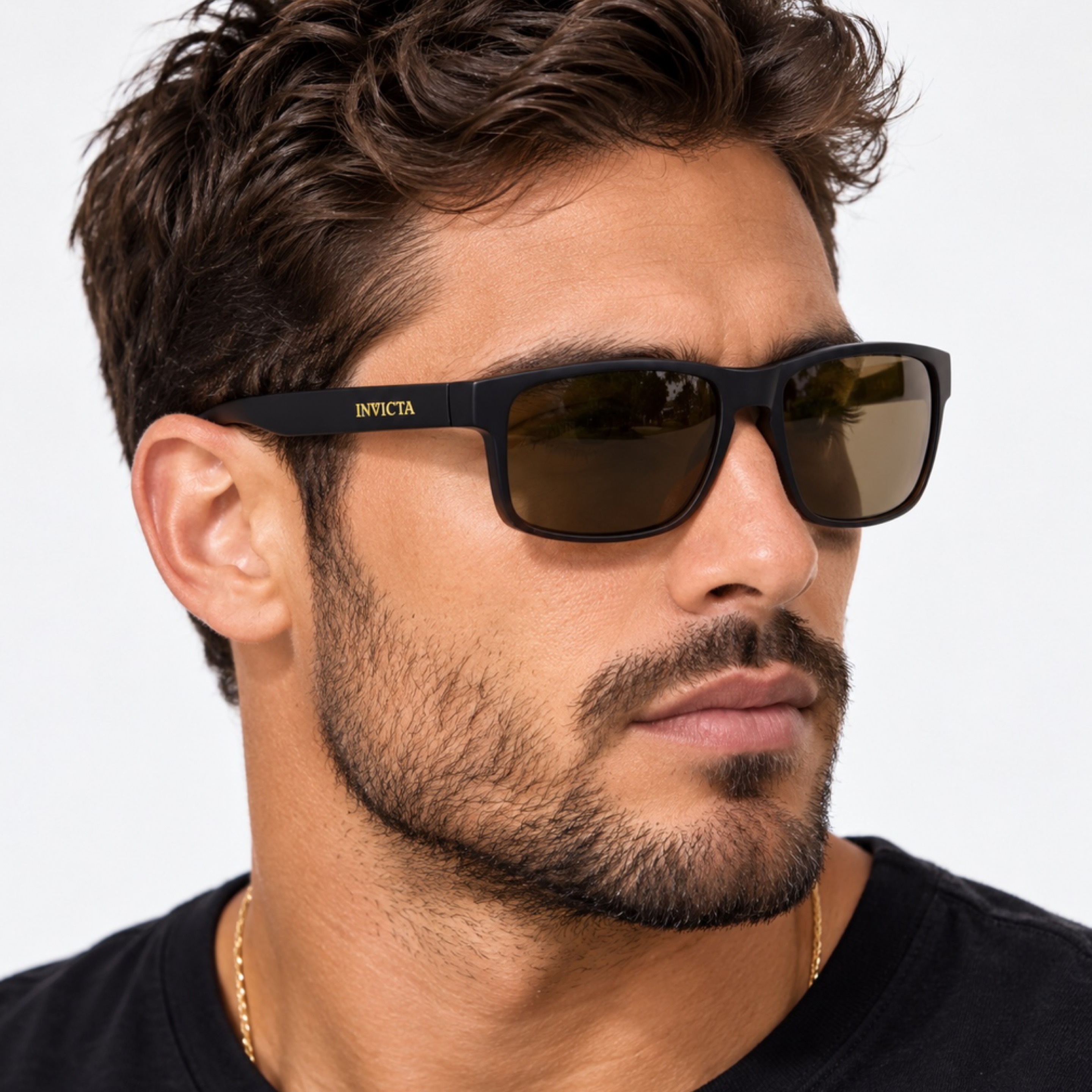 Invicta Unisex Polarized Sunglasses - Gold