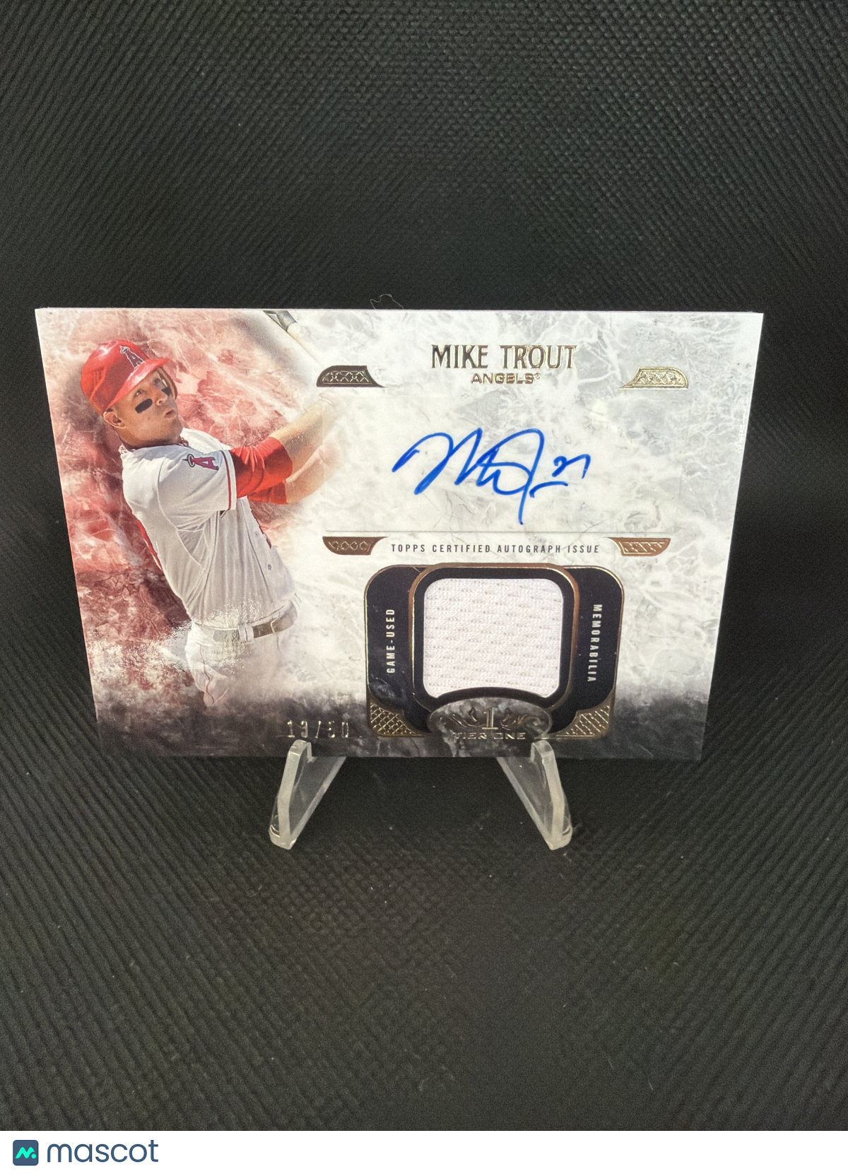2016 Topps Tier One Mike Trout Game Used Memorabilia Autograph /50