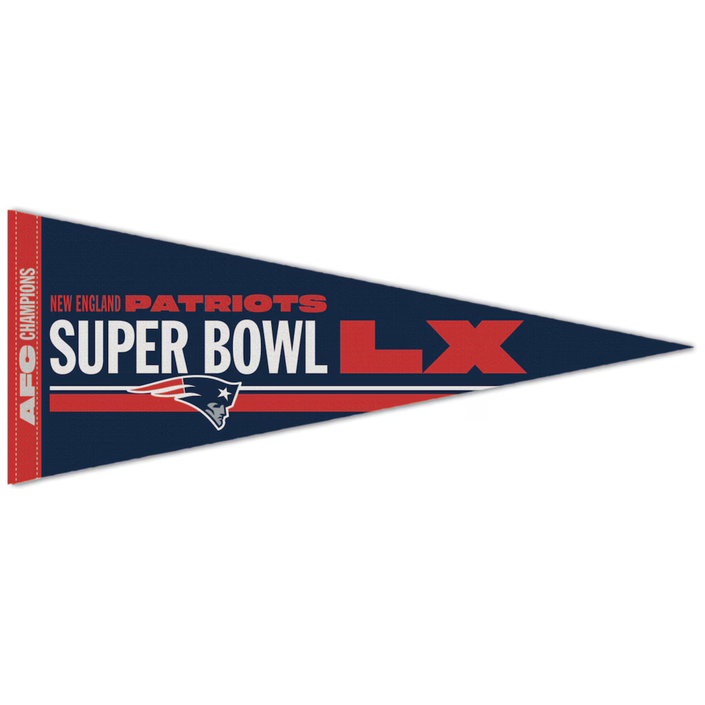 New England Patriots Super Bowl LX Premium Pennant 12x30"