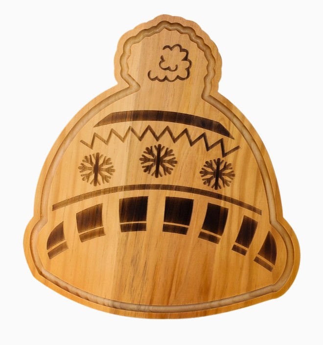 Winter Hat Wood Cutting & Serving Board