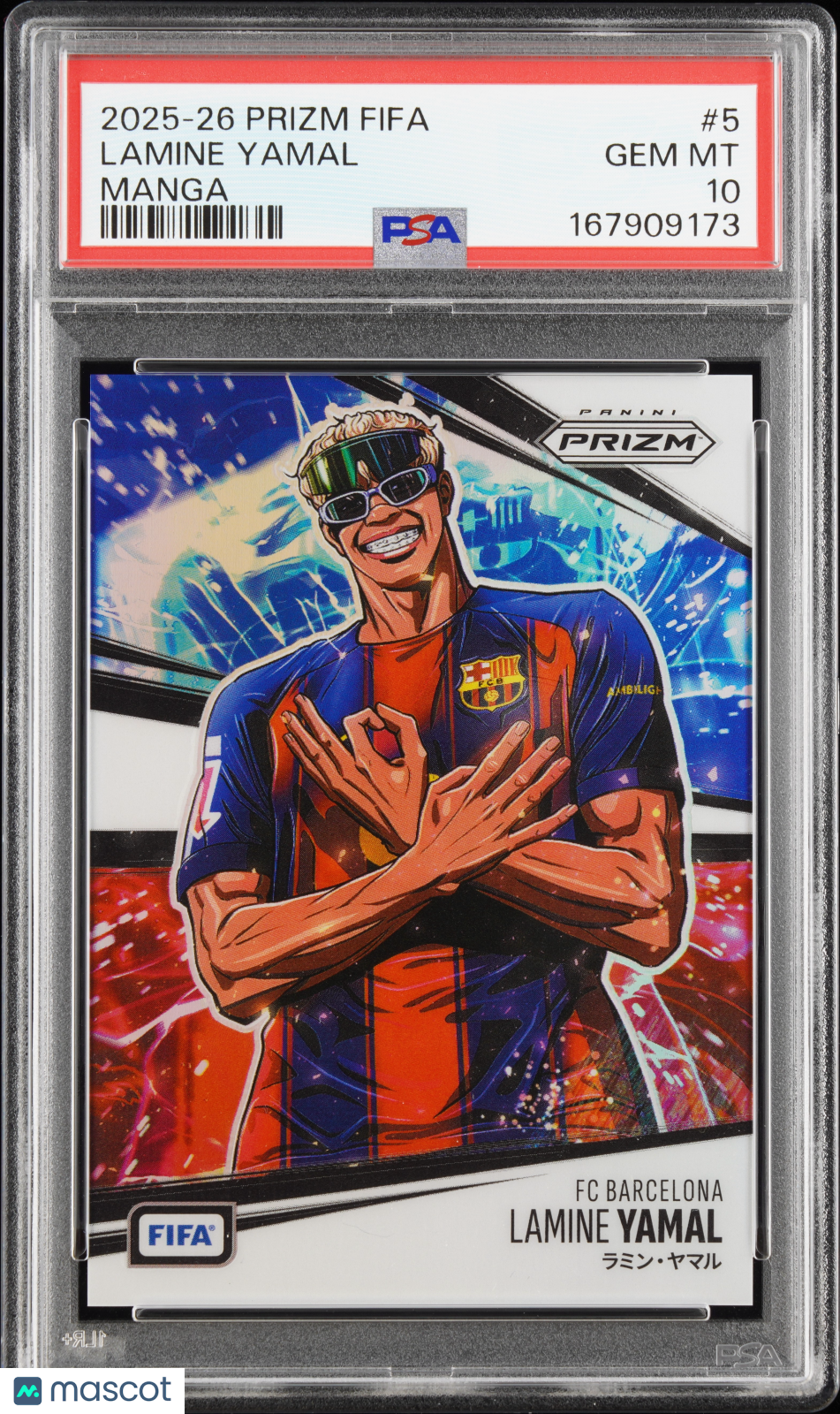 2025-26 Panini Prizm FIFA Manga Lamine Yamal #5 PSA 10