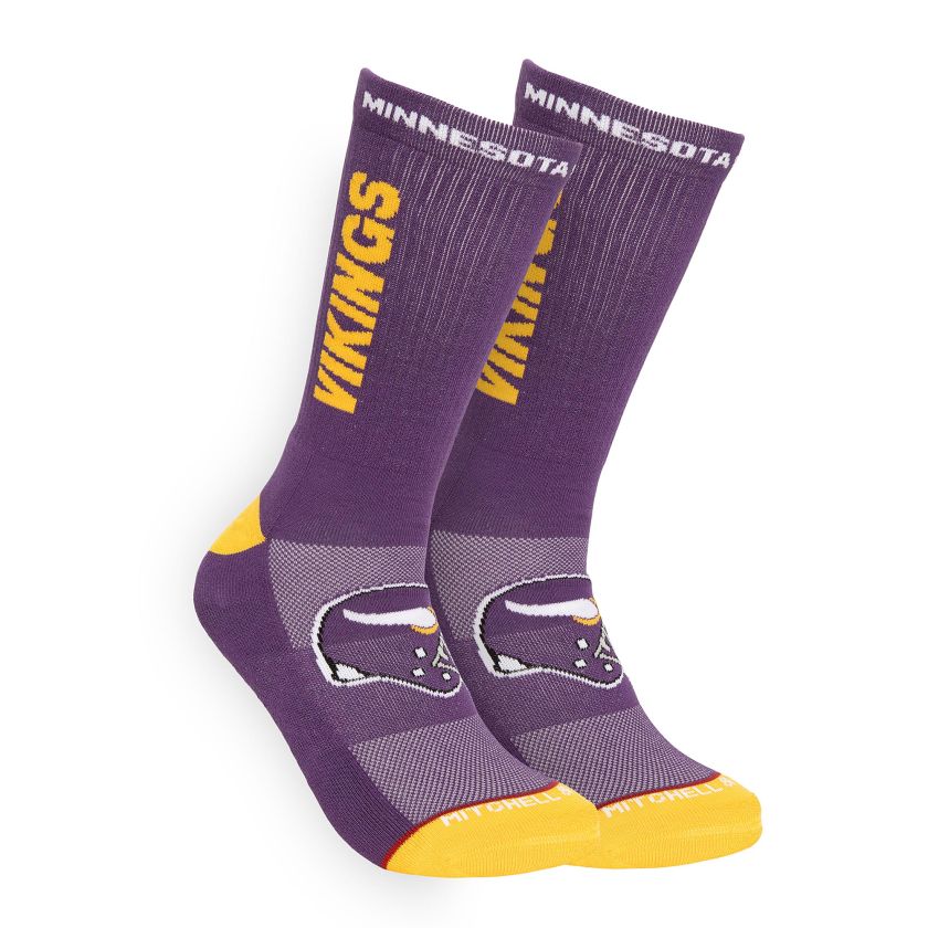 Minnesota Vikings Retro Mitchell and Ness Kickoff Crew Socks