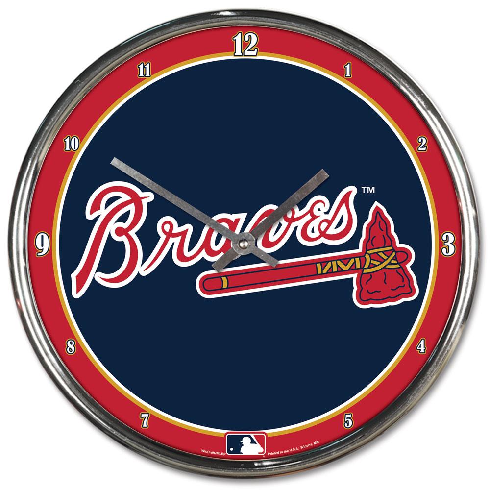Atlanta Braves Round Chrome Wall Clock