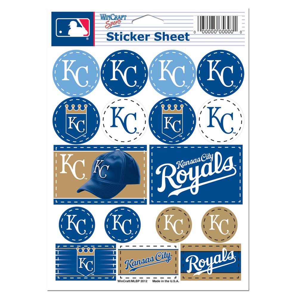 Kansas City Royals Vinyl Decal Sheet 5x7"