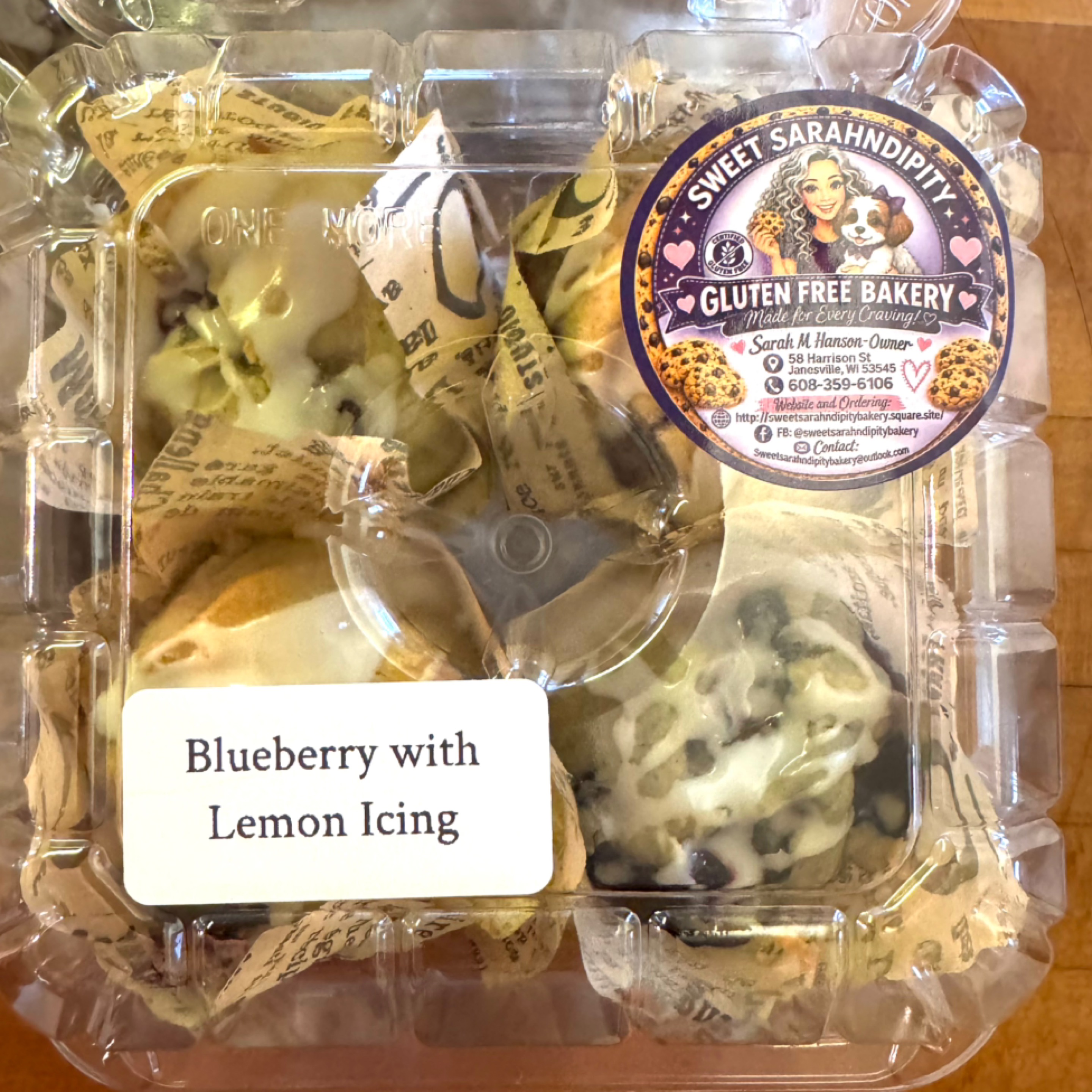 Photo of Blueberry muffins with lemon icing