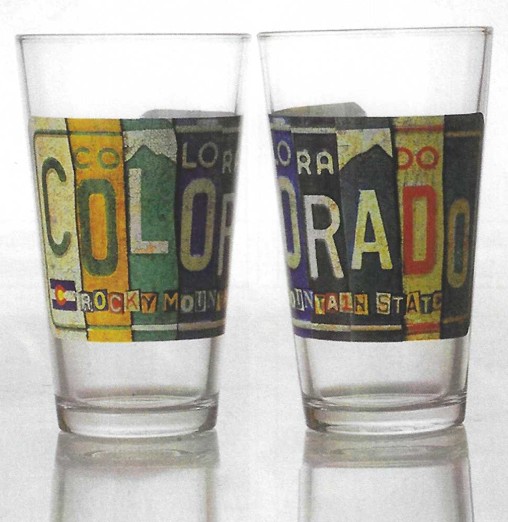 Colorado License Plate Pint Glass