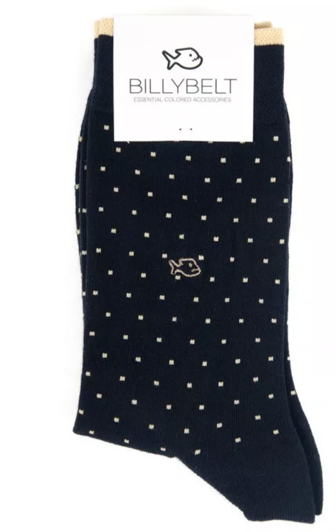 Beige Square Combed Cotton Socks