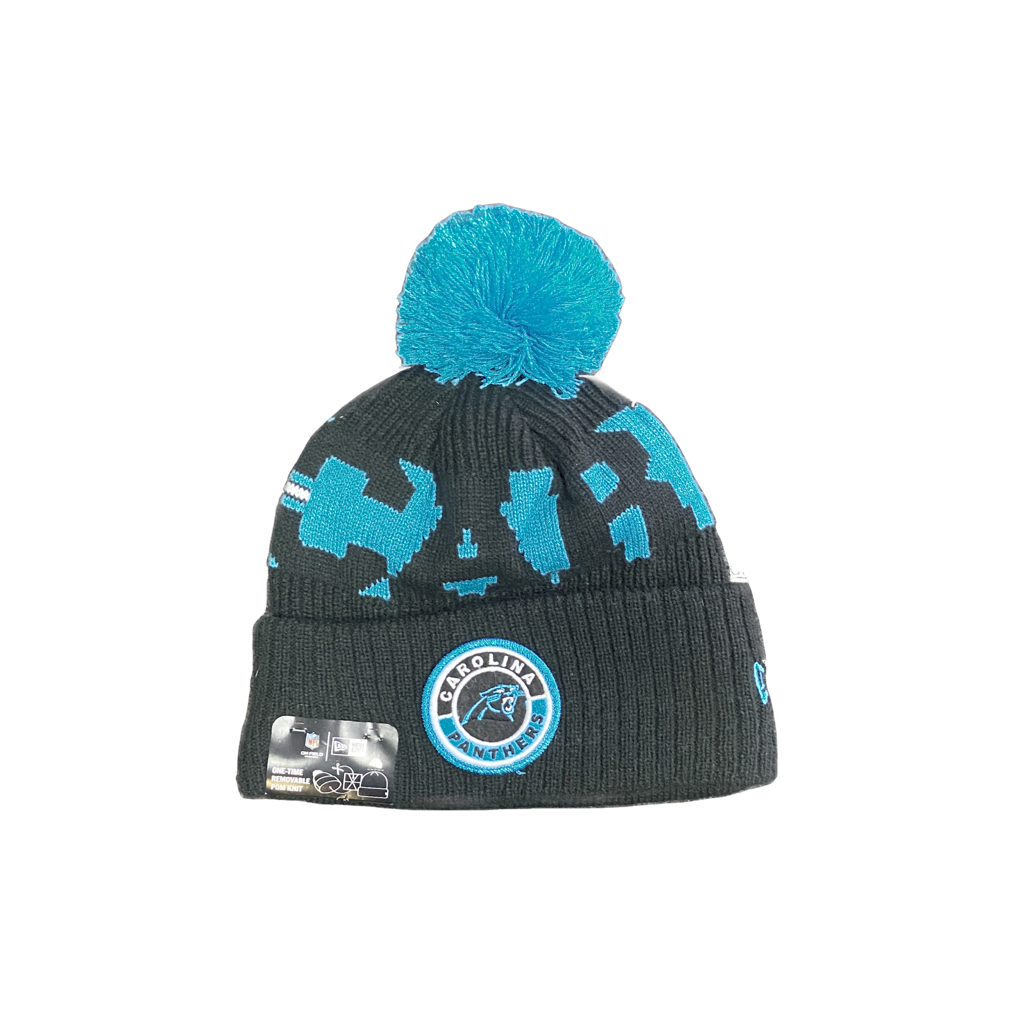 Carolina Panthers New Era Sideline Pom Beanie
