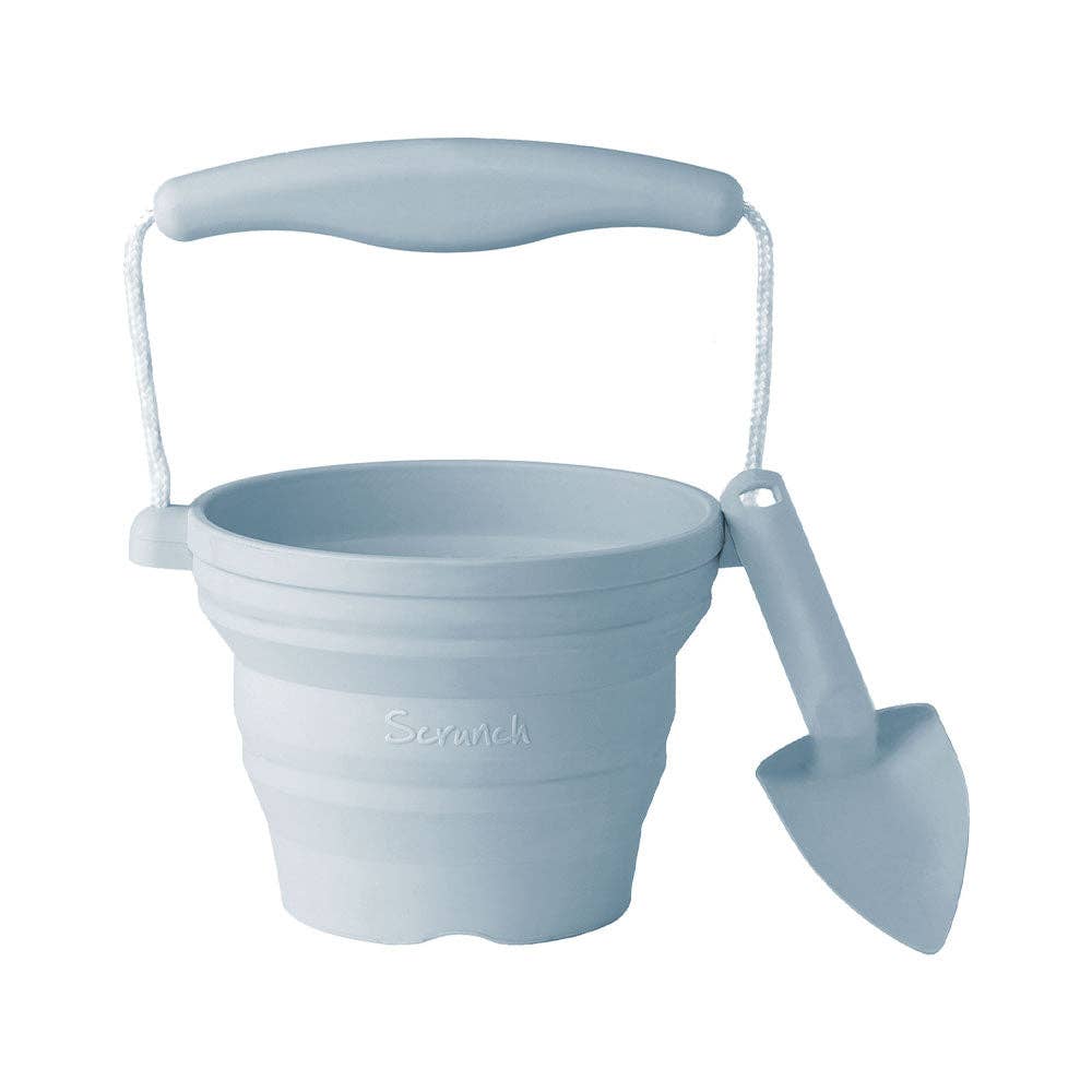 Scrunch Seedling Pot and Trowel Set: Duck Egg Blue