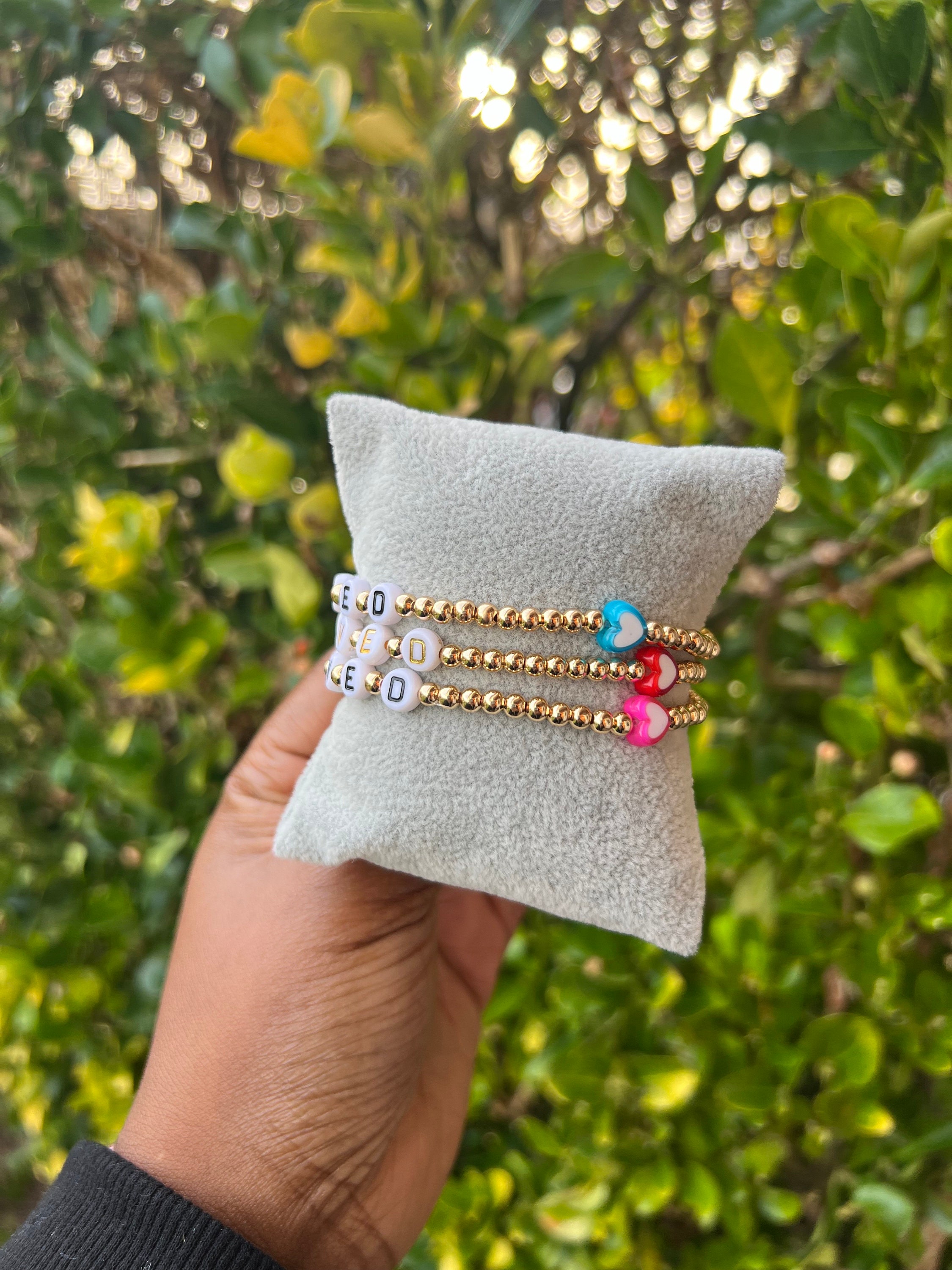 Personalized Beaded Name Bracelet: Custom Word Jewelry, Mother’s Day mama Gift view 3