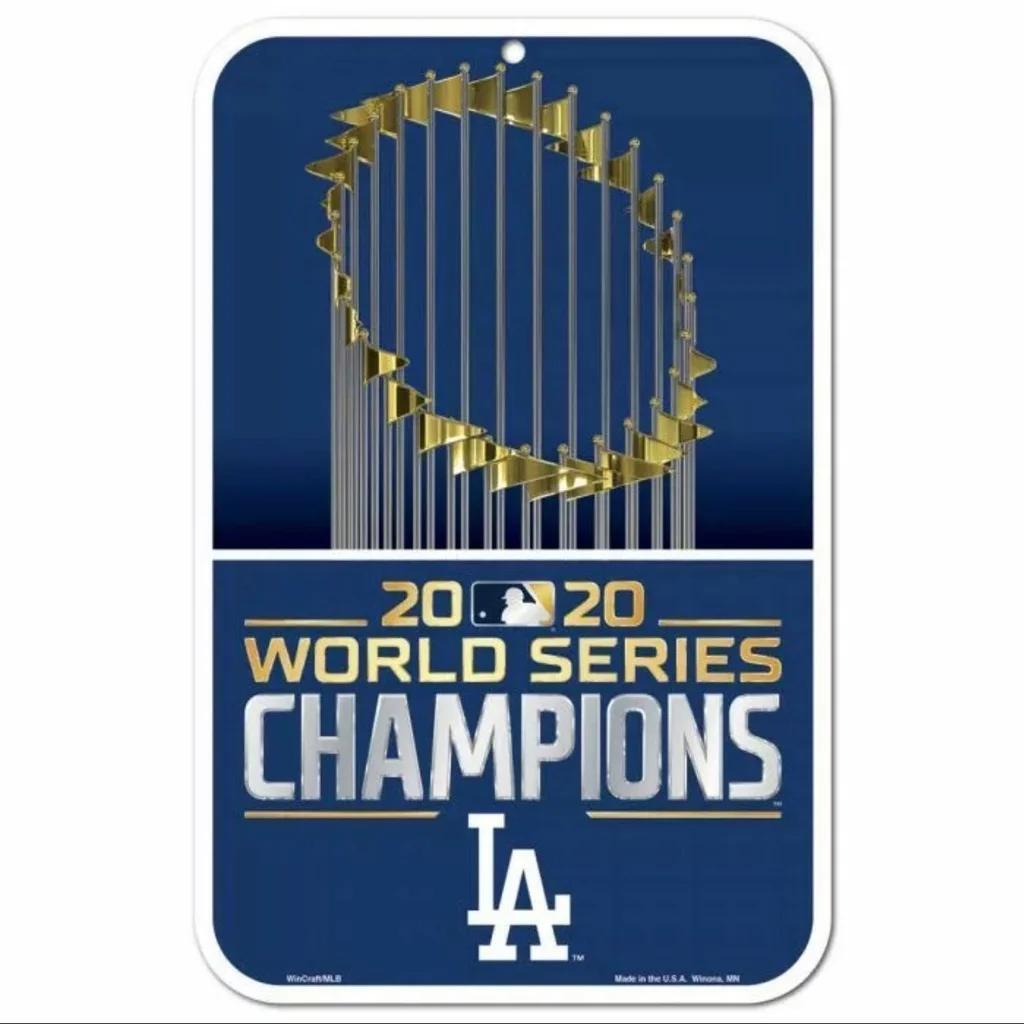 Los Angeles Dodgers World Series Champions Plastic Sign 11x17