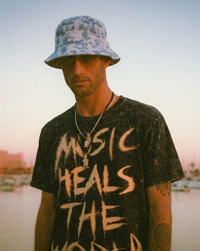 Music Heals The World Heavyweight Mineral Wash Tee