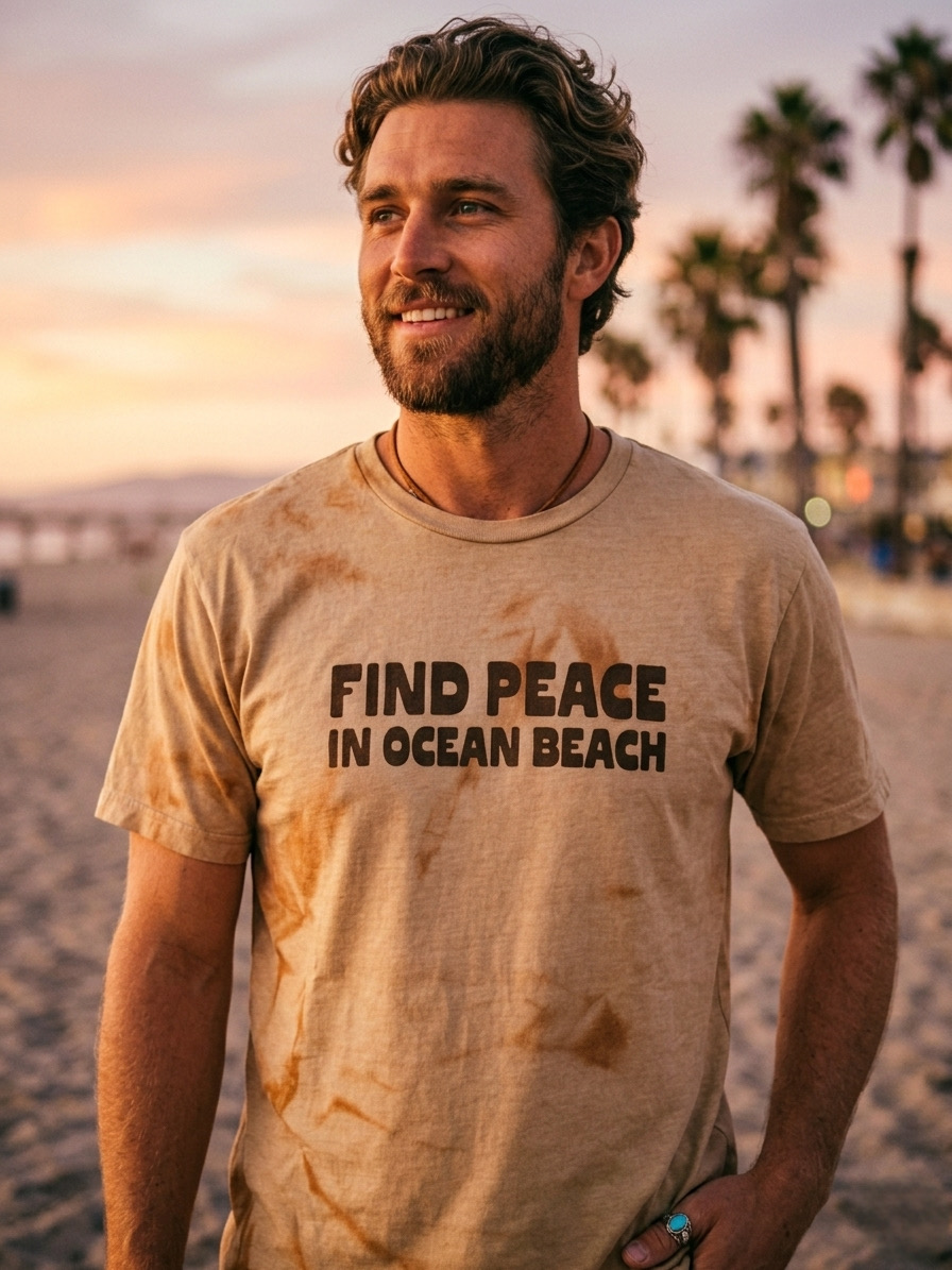 Find Peace In Ocean Beach Tee (Brown)