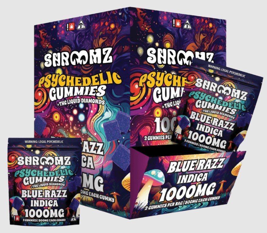 Shroomz Blue Razz Psychedelic Gummies 1000mg