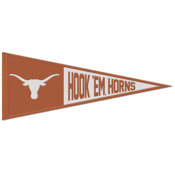 Texas Longhorns Embroidered Wool Slogan Pennant 13x32"