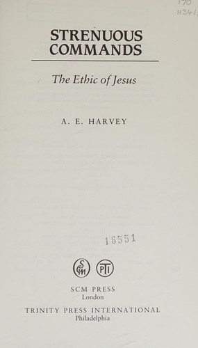 Cover of Strenuous Commands: The Ethic of Jesus