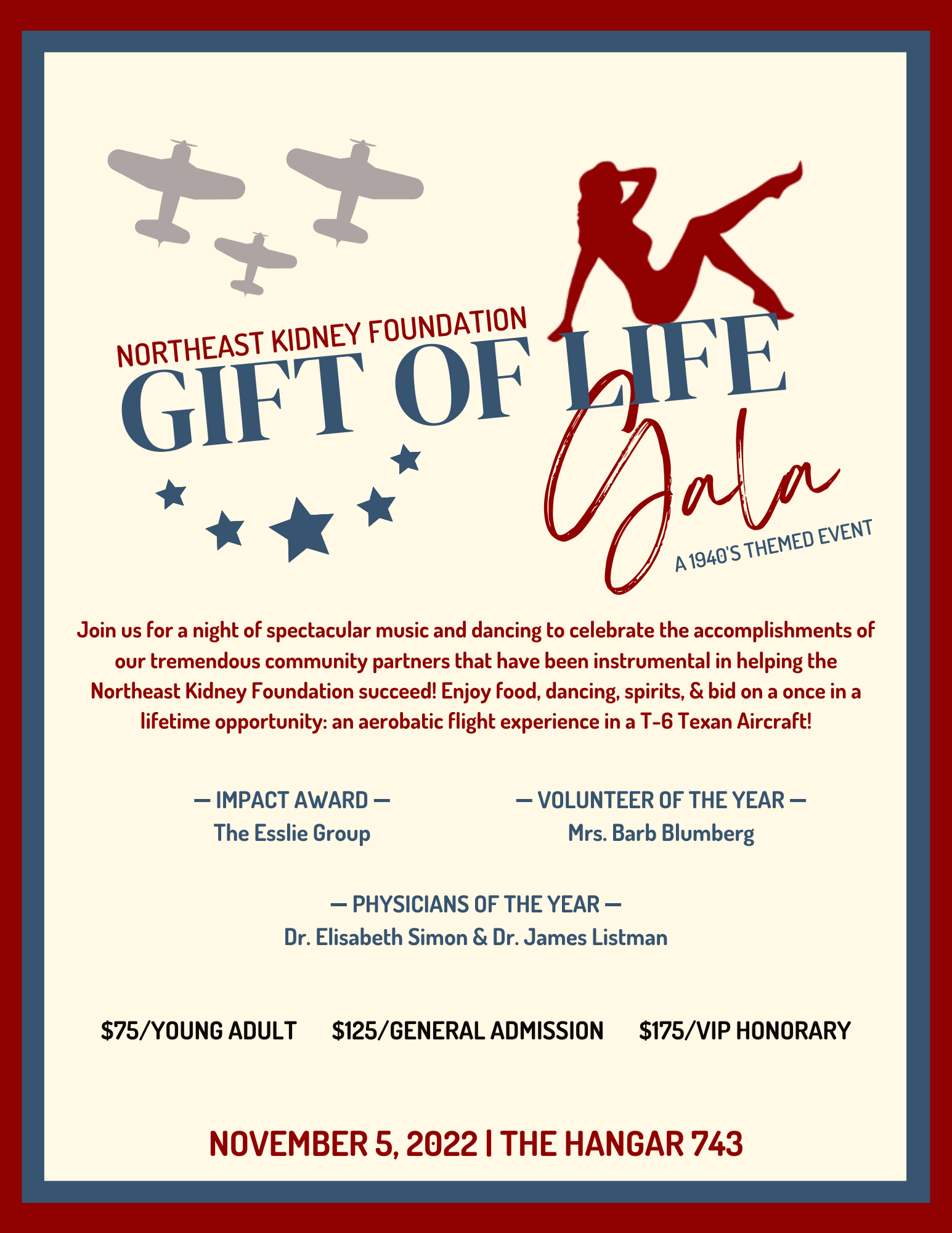 2022 Gift of Life Gala, a 1940's Themed Event