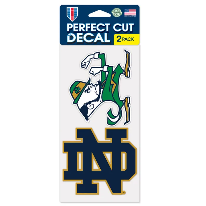 Notre Dame Fighting Irish Decals 4x4 Die Cut Set of 2