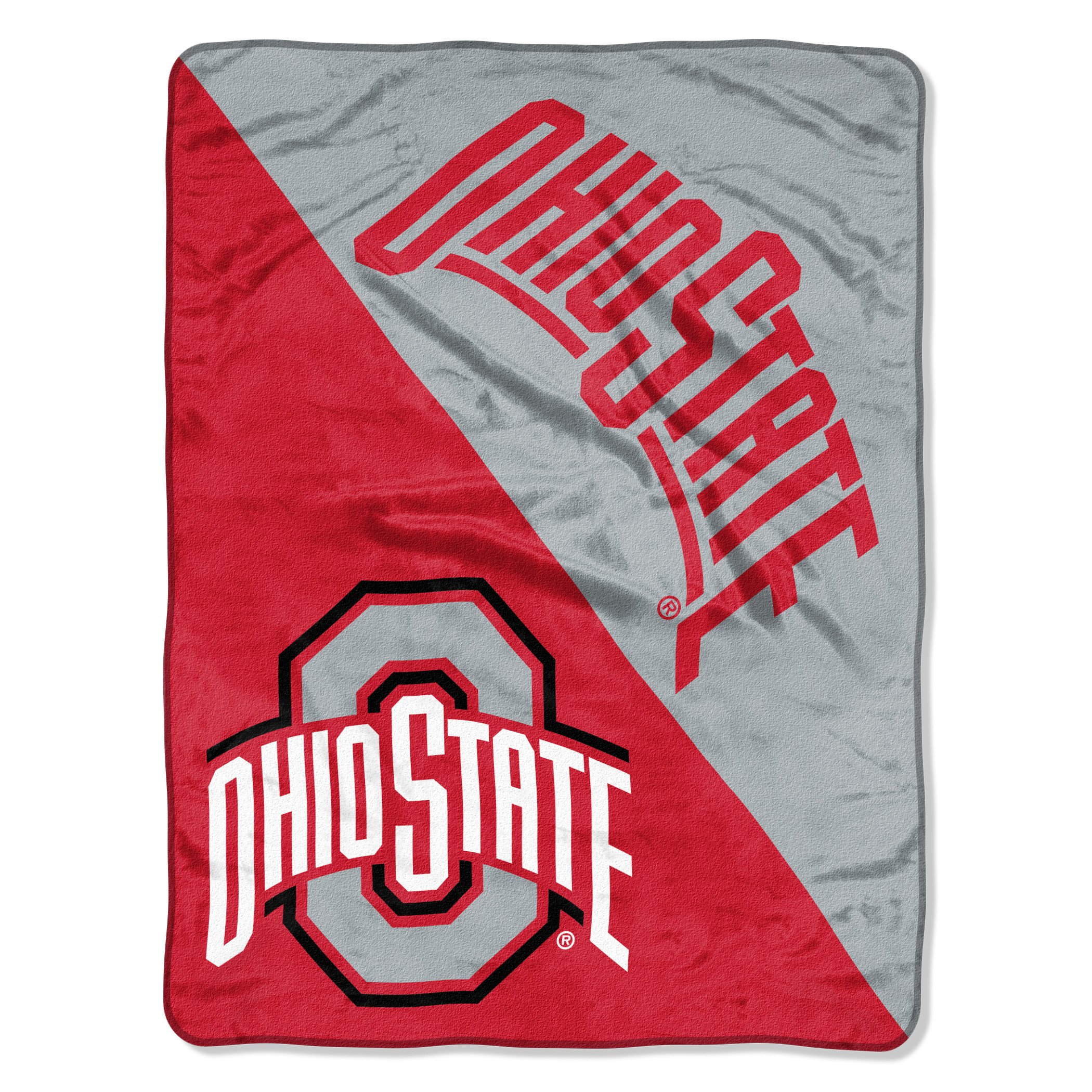 Ohio State Buckeyes Micro Raschel Halftone Design Rolled Blanket 46x60"