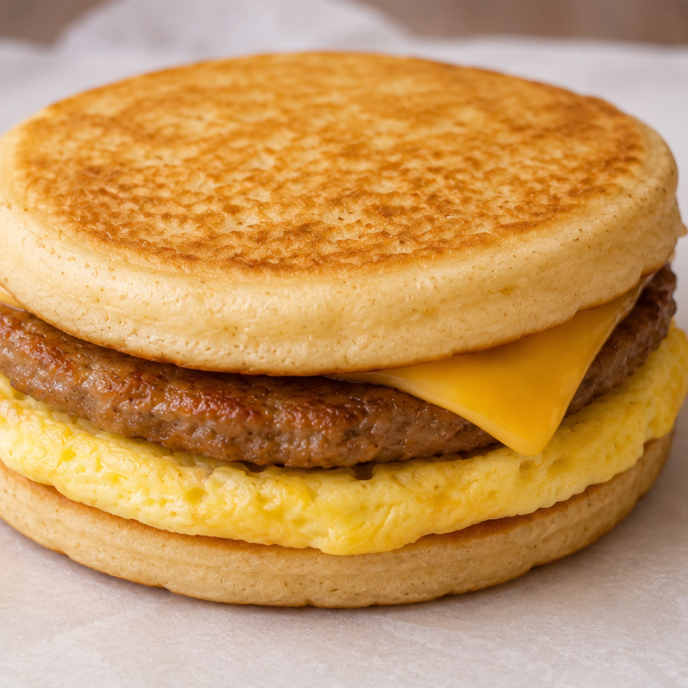 Sausage Egg & Cheese Maple Griddle Cake