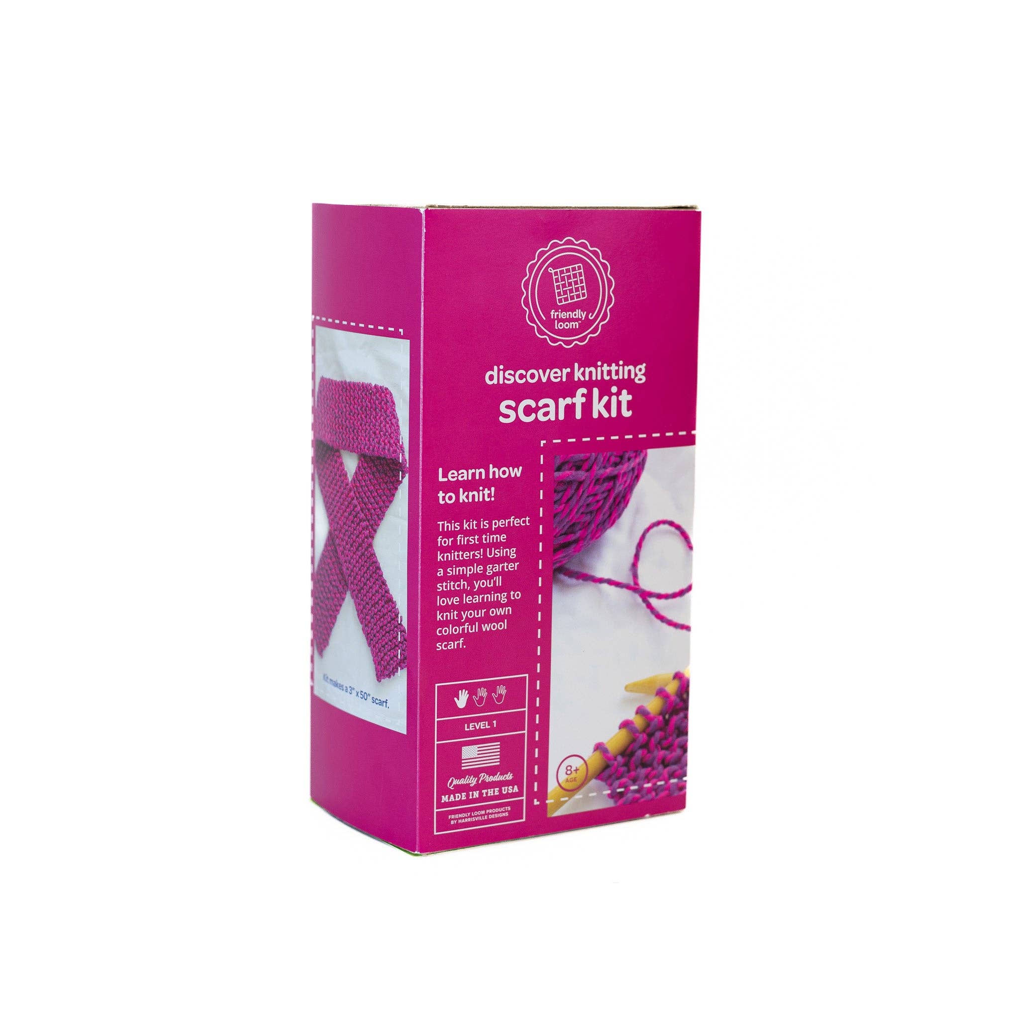 Discover Knitting: Scarf Kit - Pink/Violet