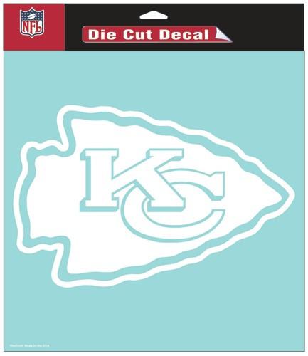 Kansas City Chiefs White Perfect Cut Decal 8x8"