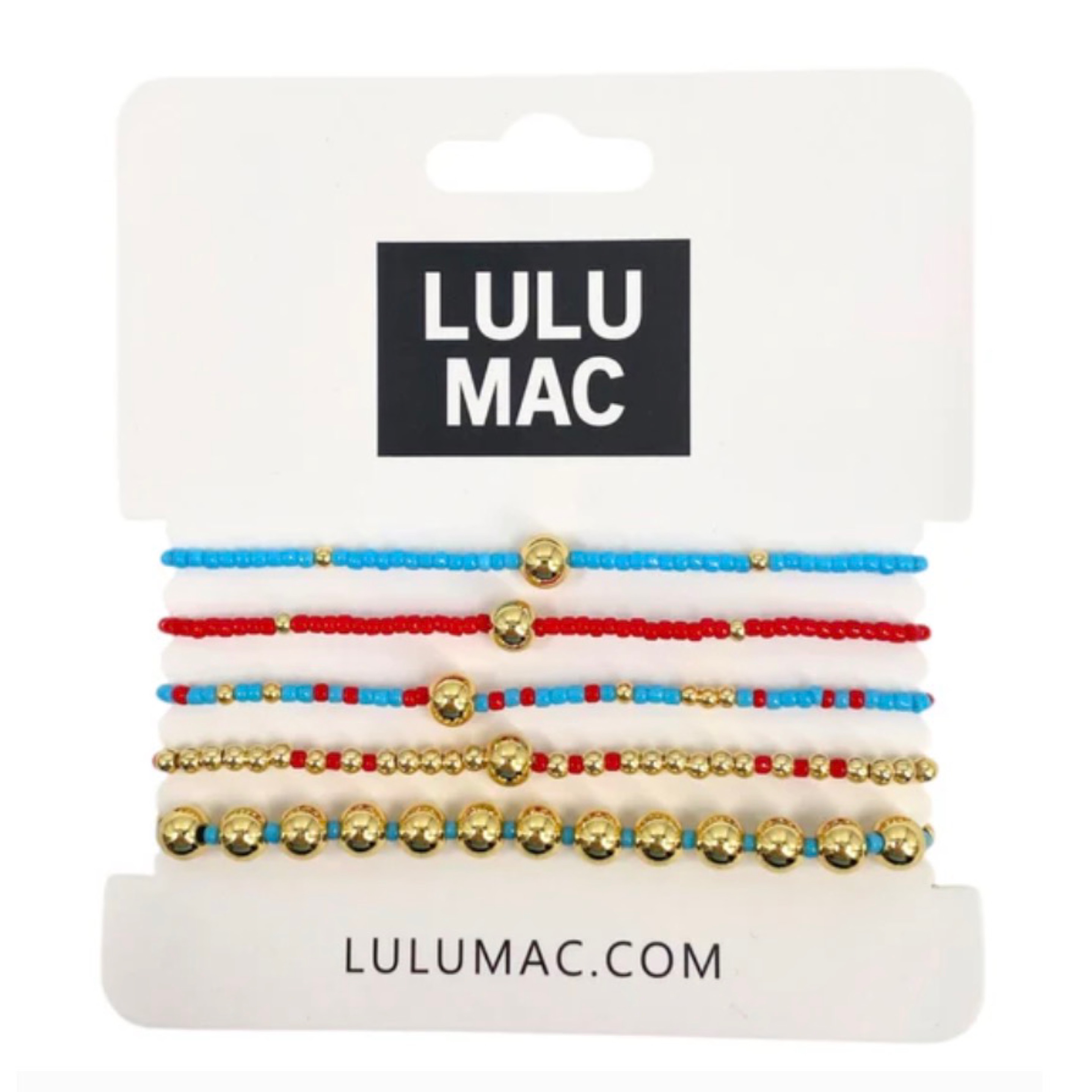 LuluMac bracelet set blue/red — Bama Tan boutique, Tuscaloosa AL