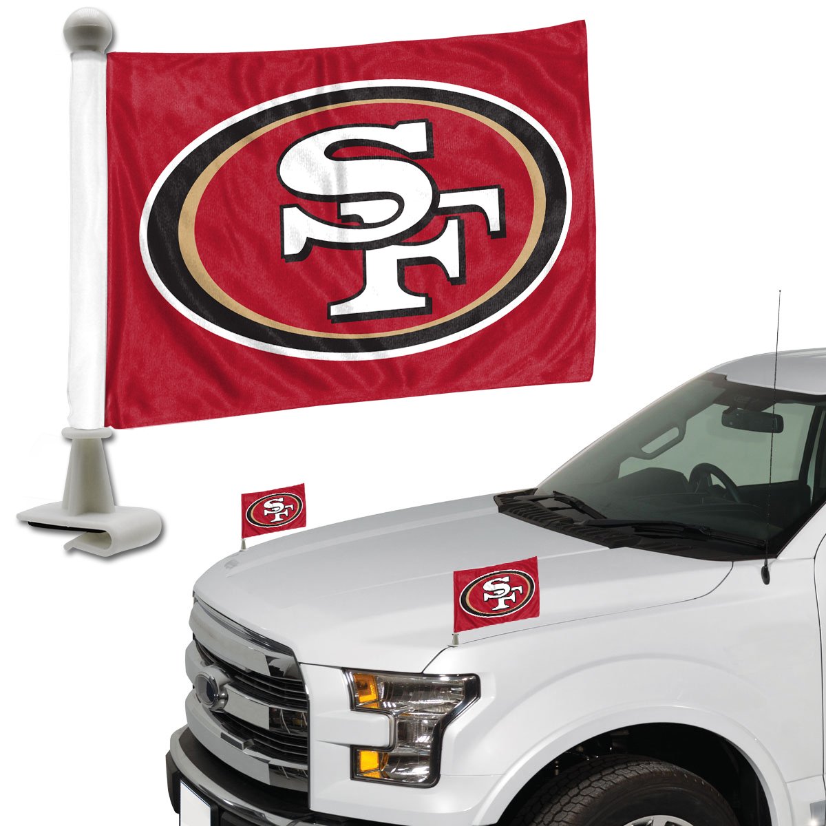 San Francisco 49ers Ambassador Car Flags Set