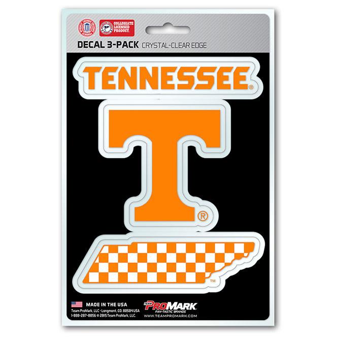 Tennessee Volunteers Die Cut Team Decals 3pk